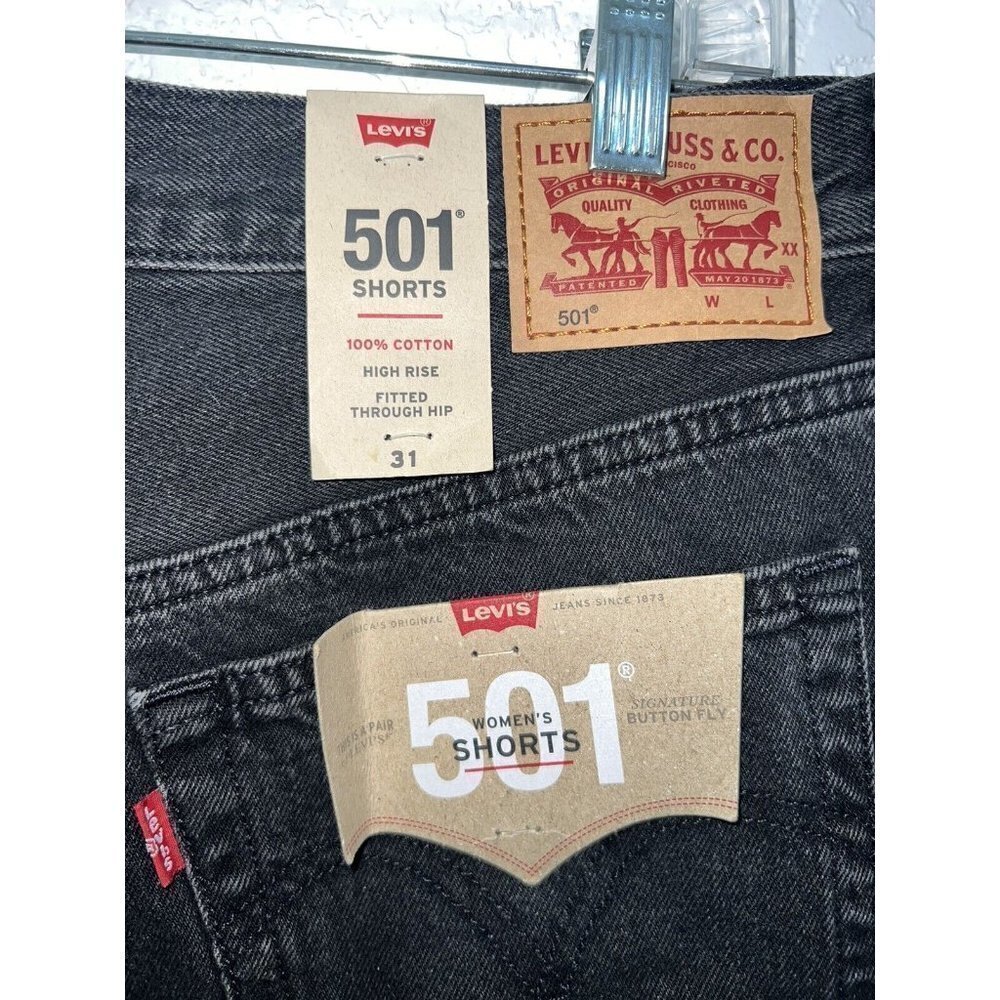 LEVI'S Womens 501 High-Rise Button Fly Cut-off Jean Shorts Size 31 NWTS New Q - Picture 7 of 12